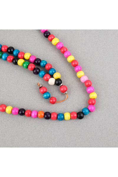 LapisDo Bonibon 99-Bead Colorful Painted Wooden Sphere Cut 10mm Prayer Rosary