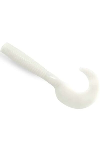 EnergoTeam L&K Grub Hunter soft lure, white, 8cm, 5-8 pcs/pack