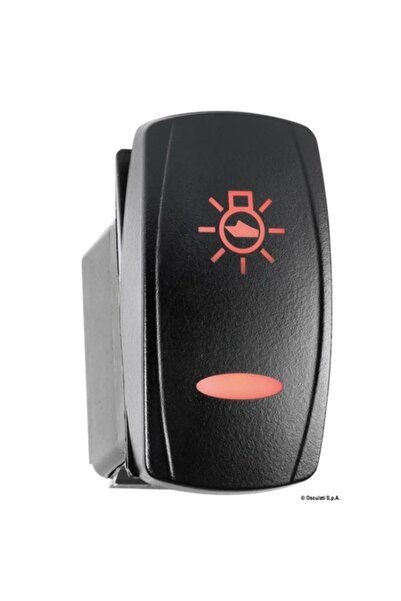 OSCULATI Double LED Marine Rocker Switch TOP, Unipolar, ON-OFF-ON, IP56, 21.5x36.8 mm, 20A/12V, 10A/24V with