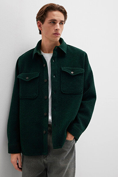 Mavi Men's Wool Blend Shirt M0211780 Pine Green