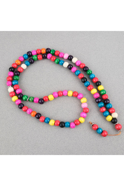 LapisDo Bonibon 99-Bead Colorful Painted Wooden Sphere Cut 10mm Prayer Rosary