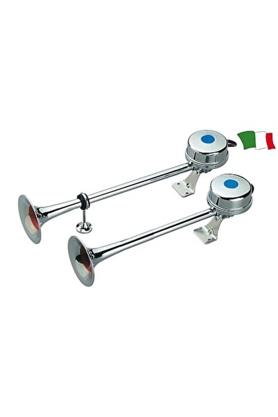 GFN Claxon electric dublu pentru bărci mici și medii, oțel inoxidabil AISI 316