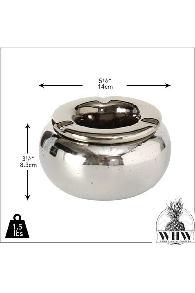 WHW Whole House Worlds Storm Ashtray Diameter 14 cm Stoneware Silver