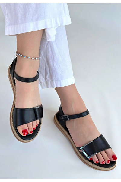 ALFA AKSESUAR 03 Andana black leather sandals