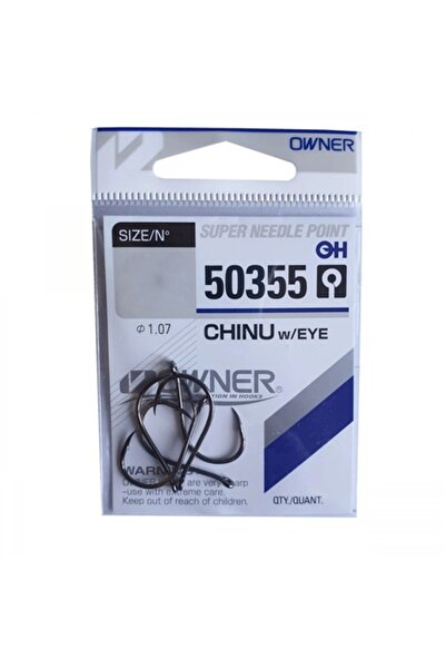 Mimteam Cârlig Chinu Owner 50355 cu ochi, mărimea 3, negru, diametru fir 0,86 mm, 8 buc.