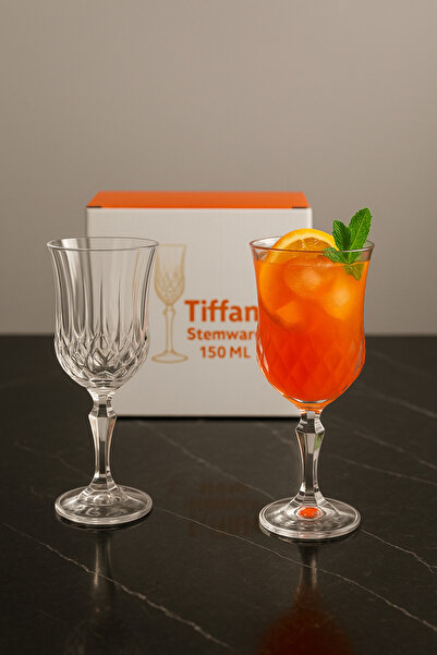 Gülümseten Avm طقم من 6 أكواب زجاجية كريستالية ذات قاعدة |   كوب عرض وتقديم ا...