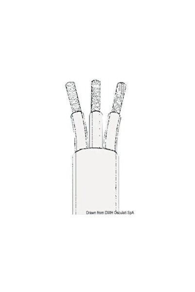 OSCULATI Tripolar Copper Cable, 12.7 mm Diameter, Flame-retardant, Oil-resistant