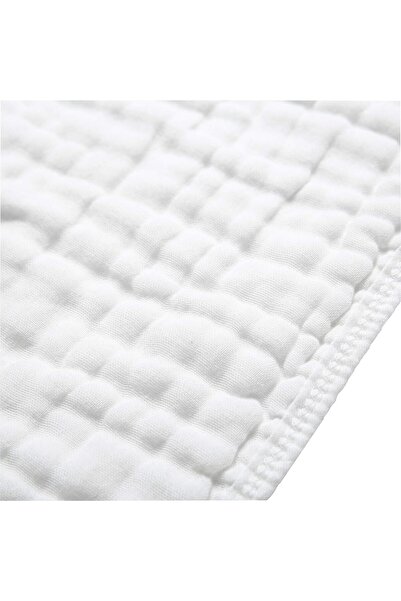 Genericc 100% Cotton Muslin Burp Cloths, L 20in × 10in, 6-Layer Ultra Soft Absorbent – White