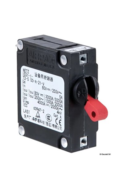 OSCULATI Airpax Magnetic Switch, Horizontal Mount, 20 Amp, Marine, Toggle Handle, 12/220 V