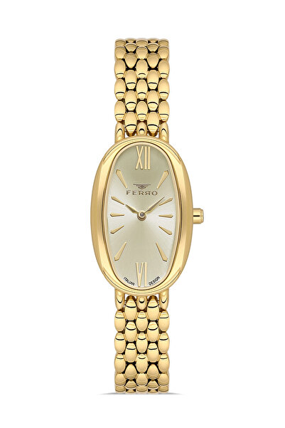 FERRO Yellow Steel Cord Women Wristwatch Fl21510Awt-B4 3Atm Waterproof with 2 Years Warranty Giftpacked