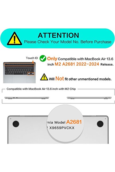 Generic MOSISO Compatible with MacBook Air 13.6 inch Case (M4/M3/M2) - Smoke Black