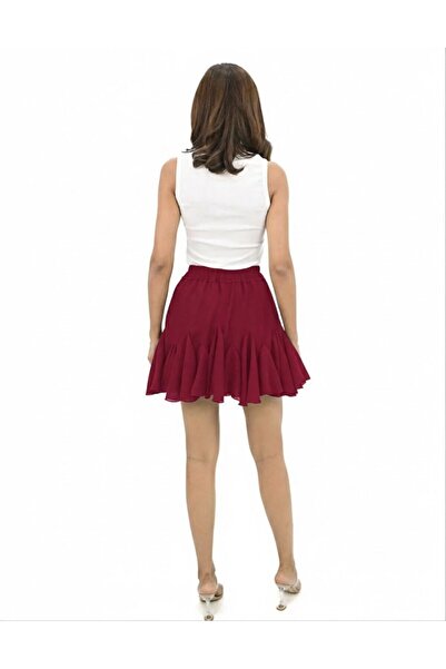 Koza Butik Women's Ruffle Detailed Skirt with Shorts 6285-25