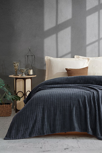 Cotonila Comfy | Çizgili Wellsoft Çift Kişilik Battaniye