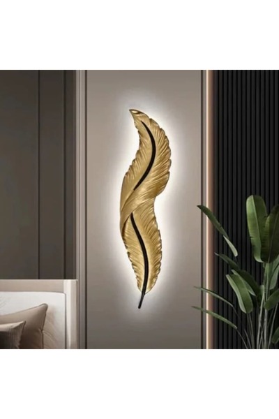 trandafi led Lampă de perete LED 88cm 48W, design ceramic auriu cu pene de lux, lumină rece/caldă/neutră