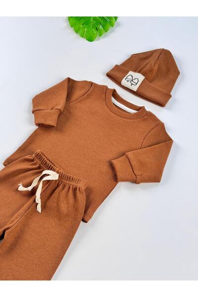 EFU BABY 3-Piece Camisole Beret Cotton Unisex Baby Kids Set