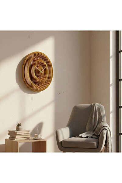 Tasarım Parametrik Ahşap Duvar Saati - Modern 3D Katmanlı El Yapımı Dekoratif Saat