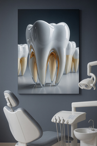 BLT DİZAYN Dentist Office 3D Dental Glass Chart