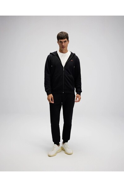 Ellesse EM581 Erkek Siyah Önden Fermuarlı Sweat