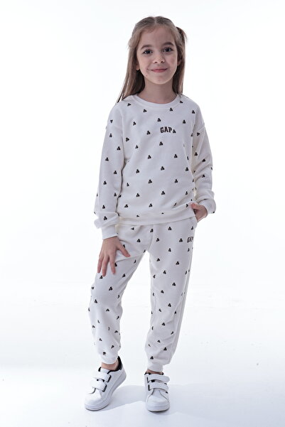 CQCQ Girls' Fleece Tracksuit Set – Soft Textured, Patterned, Comfortable Casu...