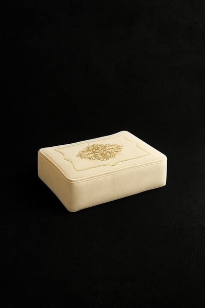 Bonny Home Laura Kadife Gold Nakışlı Hurç Orta Boy (40x40x20 cm) Çeyizlik Niş...