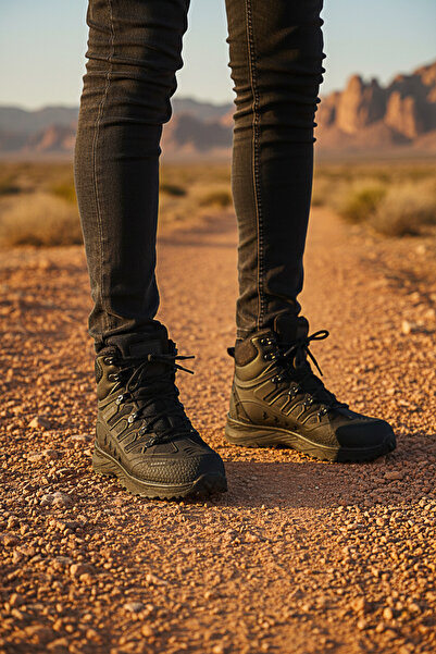 Deri De Luxe Black Smoked Waterproof Men's Trekking Boots