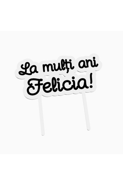 OEM Cake topper pentru tort aniversare, cu textul La multi ani Felicia