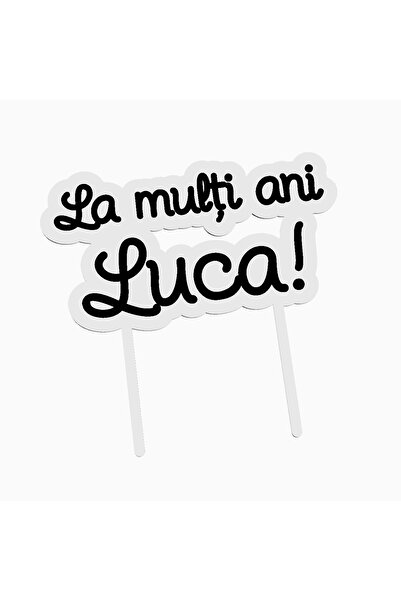 OEM Cake topper pentru tort aniversare, cu textul La multi ani Luca