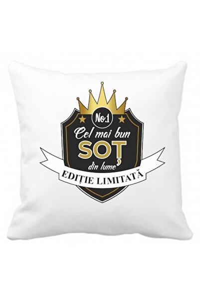 CRD PRINT Pernă personalizată cu textul „cel mai bun soț”, 40 x 40 cm, polies...