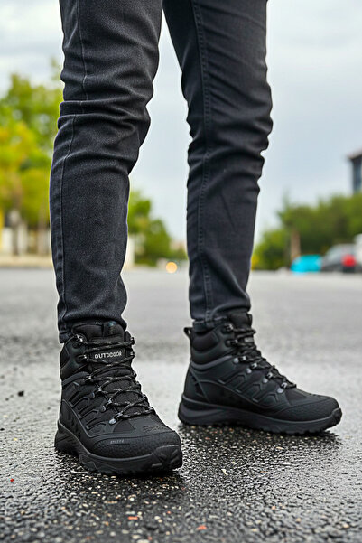 Deri De Luxe Black Smoked Waterproof Men's Trekking Boots