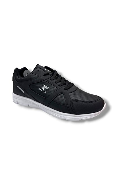 LUTTOON 251-26 Δερμάτινο Anorak Ανατομικό Ανδρικό Sneaker Μαύρο Λευκό 45-48