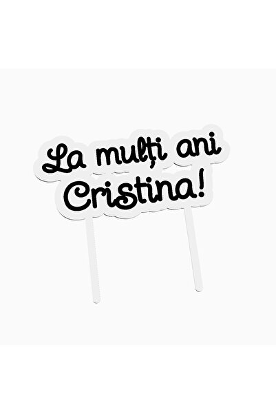 OEM Cake topper for birthday cake, with the text Happy Birthday Cristina