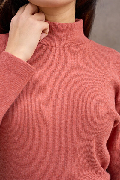 KÜÇÜĞÜM BUTİK Salmon Color Long Sleeve High Neck Badi