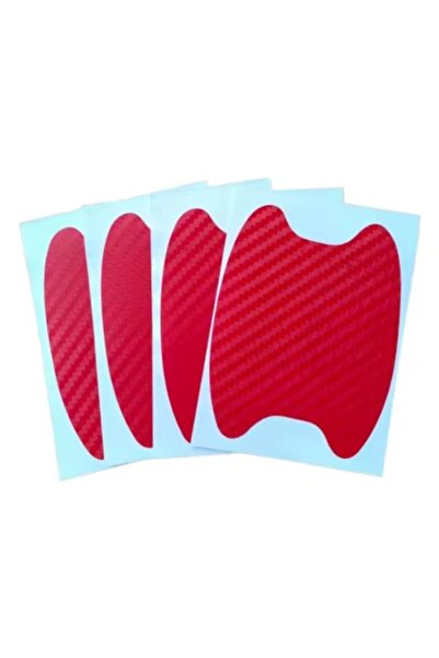 SEM Set de 4 autocolante de protecție pentru mânerul mașinii (SEM) - universale, rezistente la zgârieturi, roșii