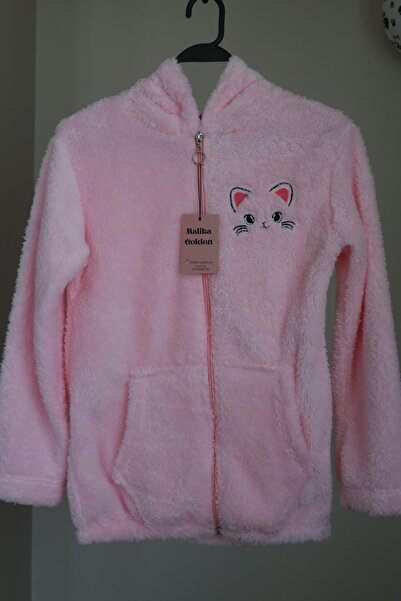 Malika Golden Kız Çocuk Peluş Polar Hırka Kapşonlu Fermuarlı Cepli ( 3 renk )...