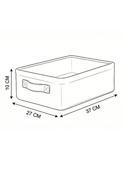 PH Prendi Home Havlu Kumaş Banyo Düzenleyici Sepet Dekoratif Çok Amaçlı Organizer Kutu 37x27x10