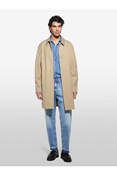 Sisley 100% Cotton Regular Fit Denim Shirt with 2 Front Pockets Men's Blue Denim Shirt - 325P53Gesq04G