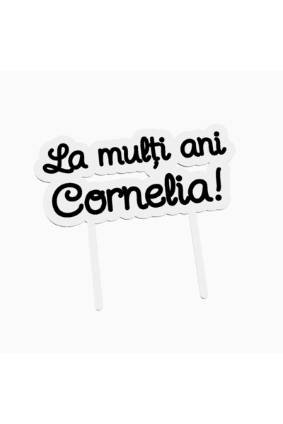 OEM Cake topper for birthday cake, with the text Happy Birthday Cornelia