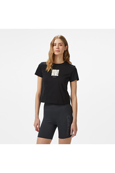 Calvin Klein Front Photo Graphic Baby Kadın Siyah T-Shirt