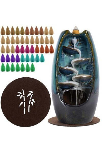 Ruhhy Δοχείο αρωματοθεραπείας, Πράσινο/Γραφίτης, 10x20x12 εκ., Σετ 55 κώνων α...