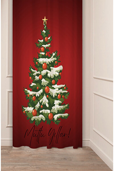 GREENDECOR Christmas Pine Tree Christmas Tree Snow New Year Christmas Patterned Specially Designed Digital Printed Background Curtain