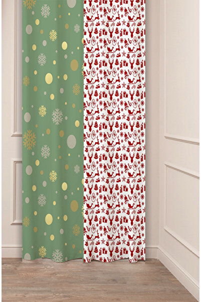 GREENDECOR Brad de Crăciun, copac de Crăciun, zăpadă, Anul Nou, model de Crăciun, design special, perdea digitală cu imprimeu