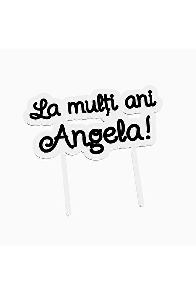 OEM Cake topper for birthday cake, with the text Happy Birthday Angela