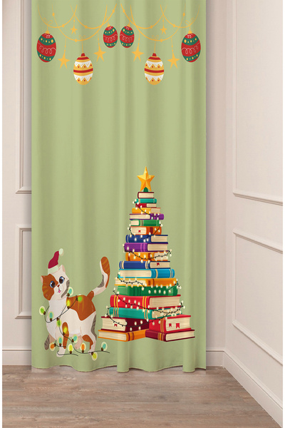 GREENDECOR Christmas Pine Tree Christmas Tree Snow New Year Christmas Patterned Specially Designed Digital Printed Background Curtain