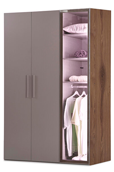 benim odam Atlas 3 Kapılı Cam Kapaklı Dolap Genç / Çocuk Odası 303