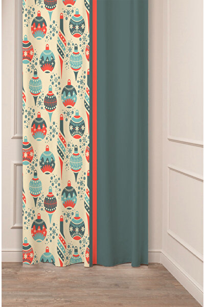 GREENDECOR Brad de Crăciun, copac de Crăciun, zăpadă, Anul Nou, model de Crăciun, design special, perdea digitală cu imprimeu