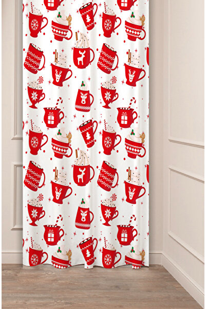 GREENDECOR Brad de Crăciun, copac de Crăciun, zăpadă, Anul Nou, model de Crăciun, design special, perdea digitală cu imprimeu