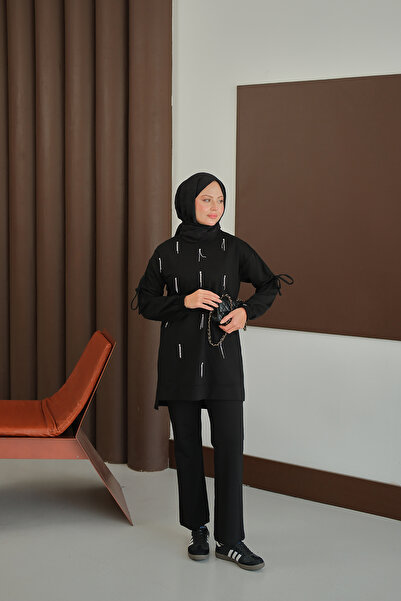 LOCCO Women's Stone Detail Suit Black