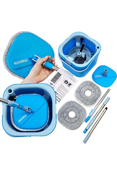 IGADPole IGADMop Professional Set with Bucket, dirty water separation, telescopic handle, microfiber cloths