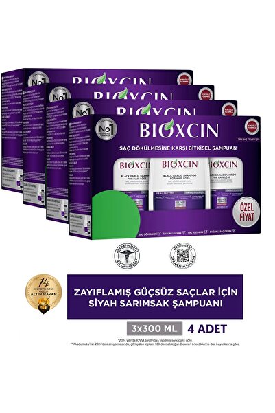 Bioxcin Black Garlic Shampoo 3X300 4 Pieces
