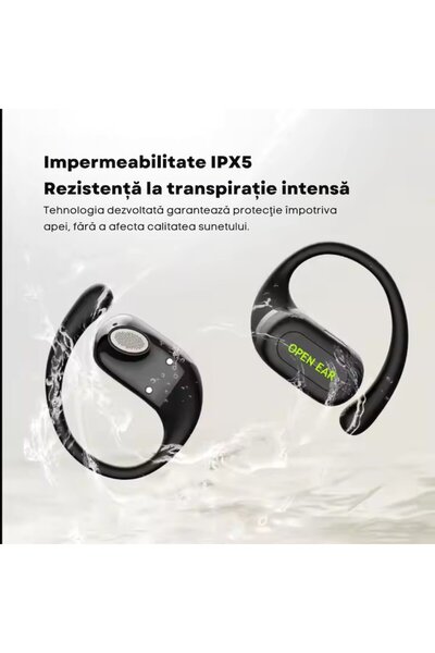 Tovstore Bluetooth Headphones, Open Ear, Wireless Headphones, Hi-Fi Calls, IPX5, ENC, 40h Battery, Black